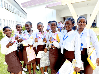 Pad distribution during the 2025 school tour
